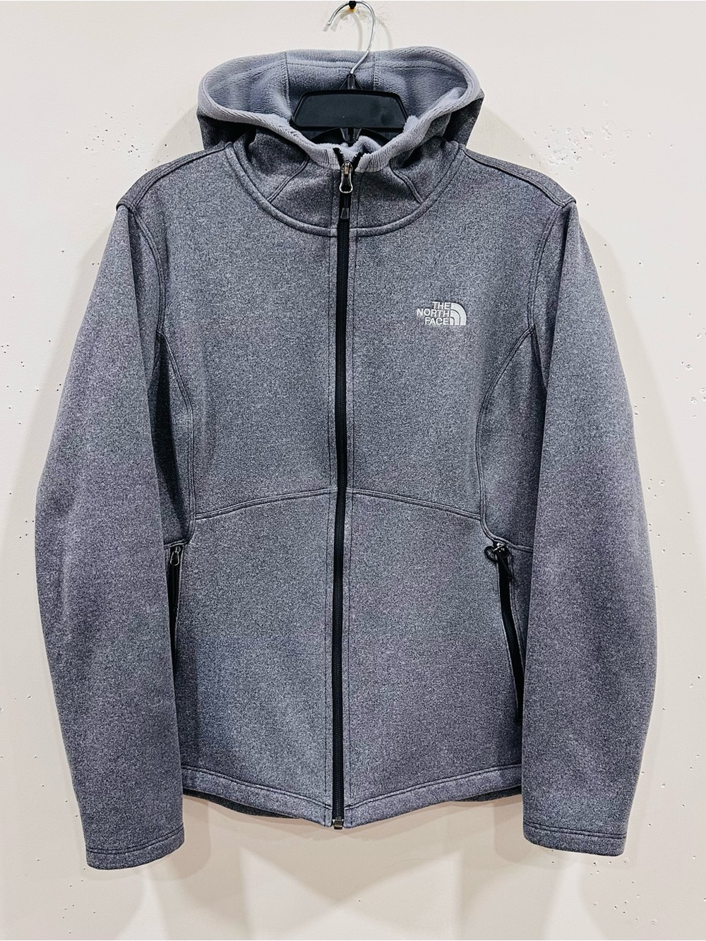 The North Face Agave Womens Full Zip Fleece Hoodie Gray Jacket Size XL Authentic